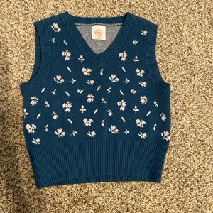 Wonder Nation Blue Floral Knit Vest